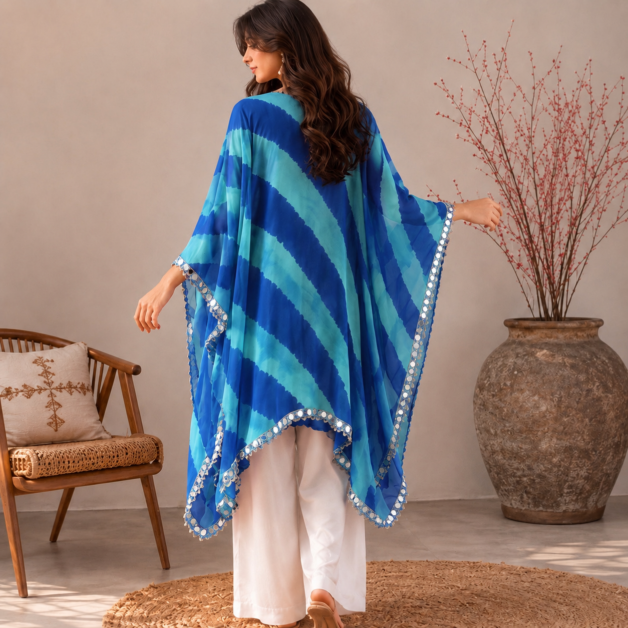 Neel Lehriya Kaftan Set