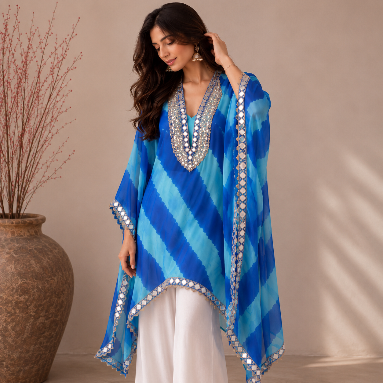 Neel Lehriya Kaftan Set