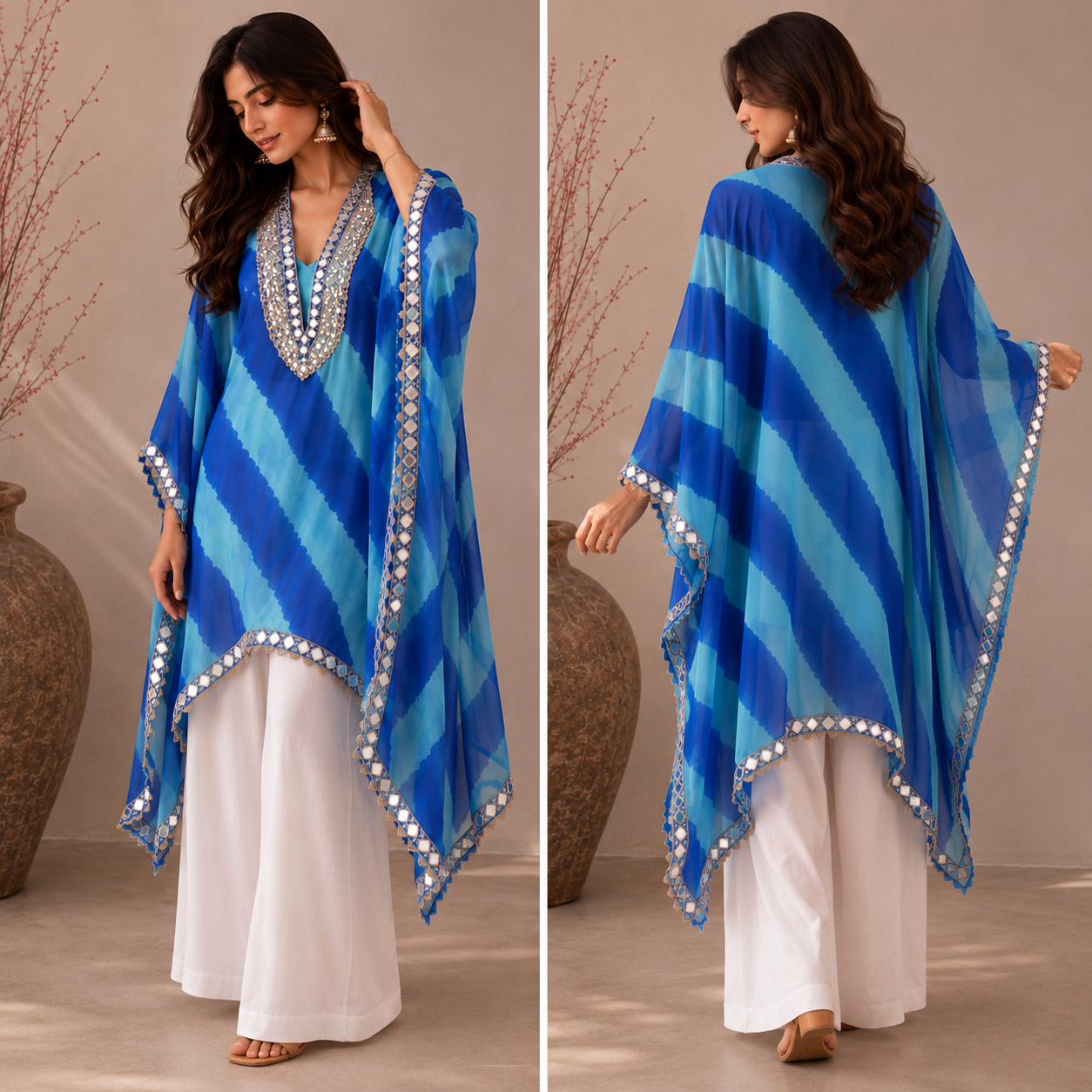 Neel Lehriya Kaftan Set