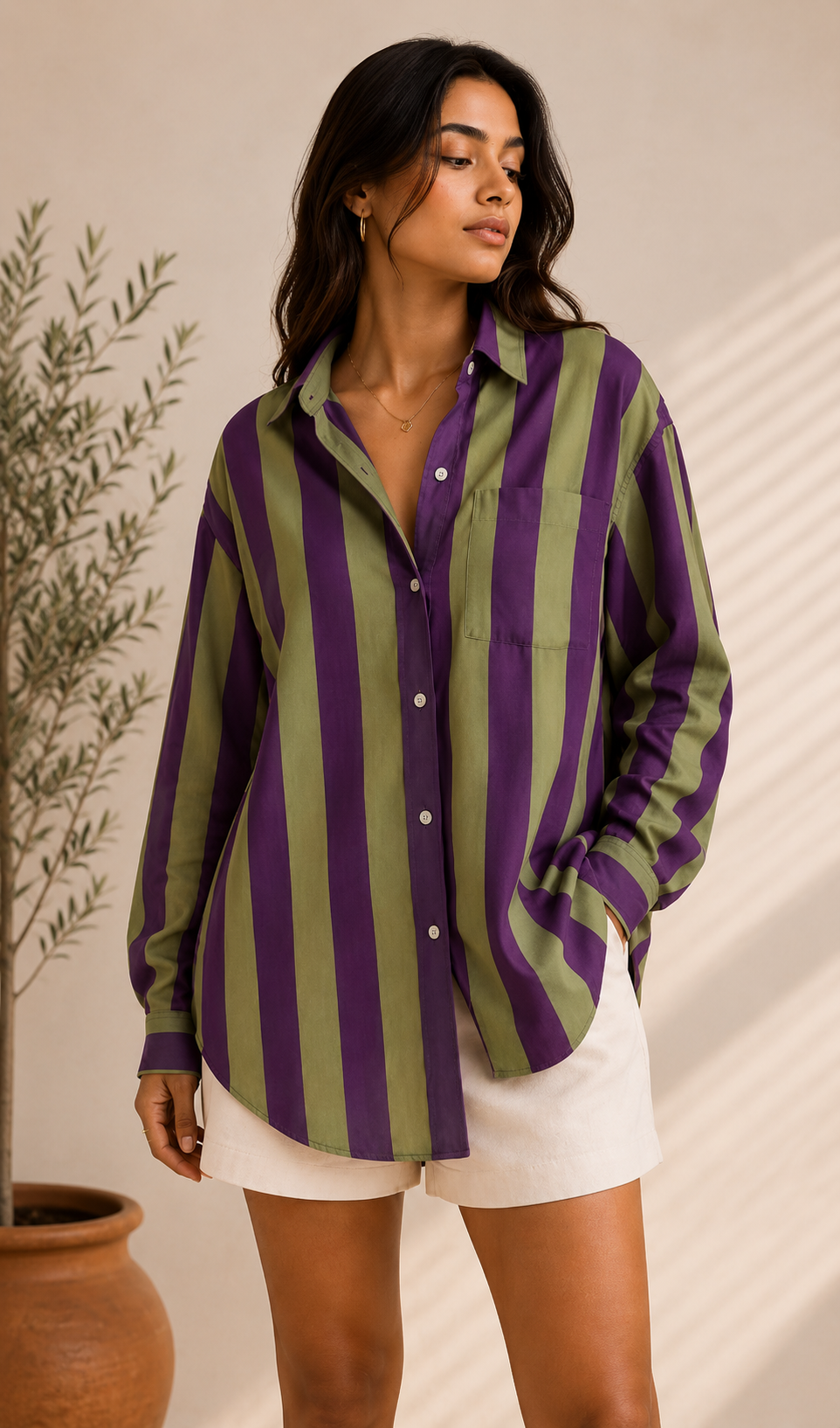 The Olive Noir Stripe Shirt