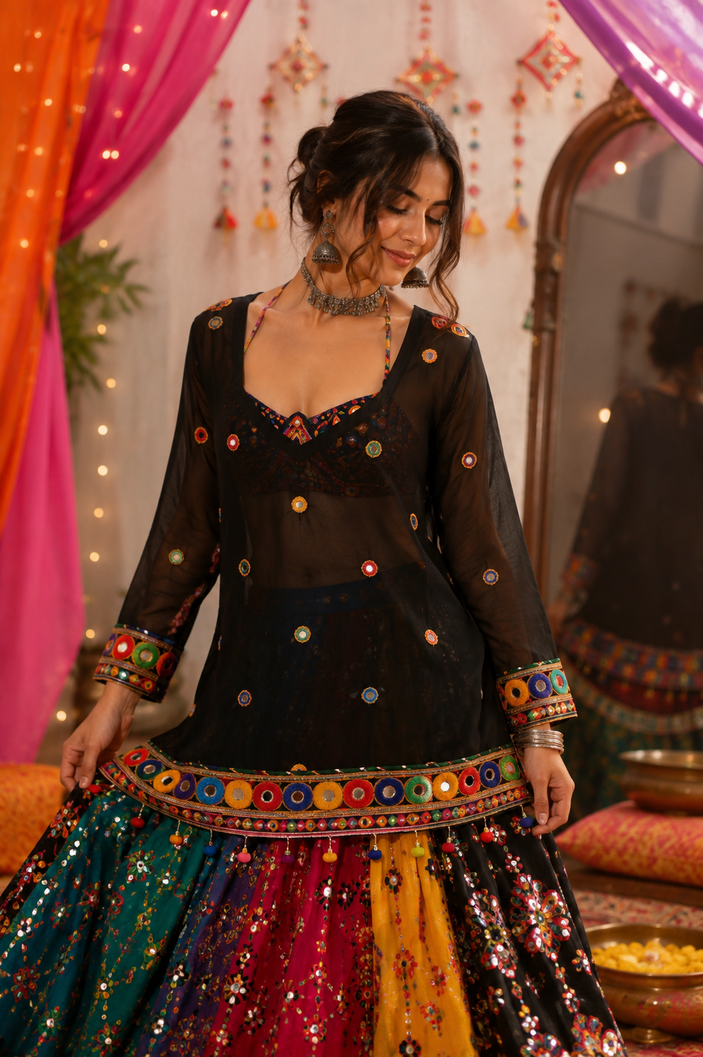 Mul Chanderi cover up top